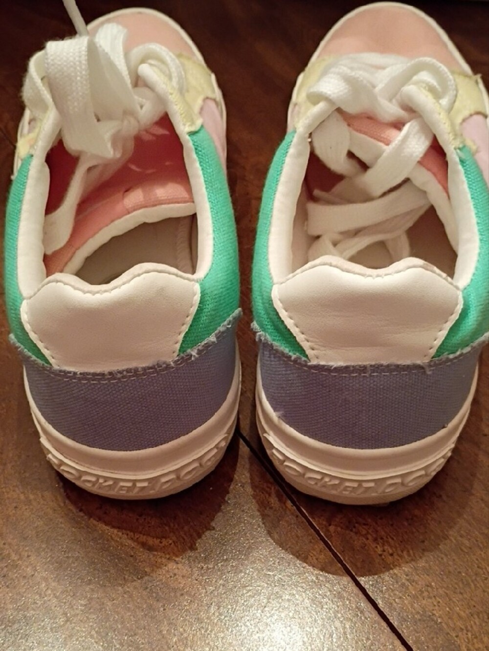 Rocket Dog Pastel Multicolor Canvas Sneakers - Pink, Yellow & Green Size 8 - Picture 3 of 10